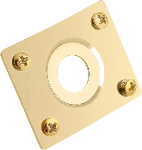 Holmer Guitar Jack Socket Plate Curved Recessed Rectangle Style Output Jack Plate Compatible with Les Paul LP Tele Style Electric Guitar or Bass Guitar Parts with Screws Gold. (HJ 005-GD) in Saudi Arabia