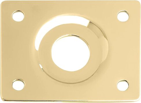 Holmer Guitar Jack Socket Plate Curved Recessed Rectangle Style Output Jack Plate Compatible with Les Paul LP Tele Style Electric Guitar or Bass Guitar Parts with Screws Gold. (HJ 005-GD) in Saudi Arabia
