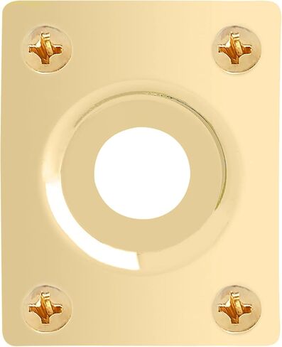 Holmer Guitar Jack Socket Plate Curved Recessed Rectangle Style Output Jack Plate Compatible with Les Paul LP Tele Style Electric Guitar or Bass Guitar Parts with Screws Gold. (HJ 005-GD) in Saudi Arabia