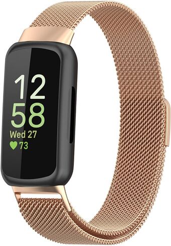 for Fitbit Inspire 3 Bands Women Men, Stainless Steel Metal Mesh Loop Adjustable Magnetic Wristband Replacement Straps Compatible with Fitbit Inspire 3 Fitness Tracker in Saudi Arabia
