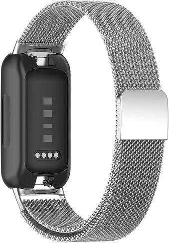 ل Fitbit Inspire 3 نطاقات نساء الرجال ، حلقة معادن معدنية من الفولاذ المقاوم للصدأ ، أحزمة استبدال معصم مغناطيسي قابلة للتعديل متوافقة مع Fitbit Inspire 3 Tracker in Kuwait