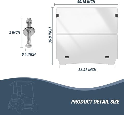 غولف عربة الزجاج الأمامي لـ Yamaha G29/Drive 2007-2016 طرازات الغاز والكهرباء ، 5 ملم قابلة للطي ، واضحة شفافة للغاية ومقاومة للأثر in Kuwait