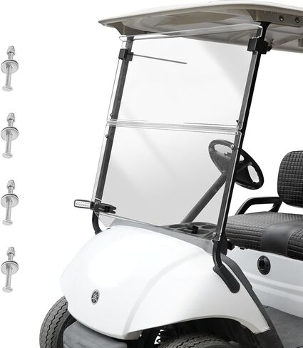 غولف عربة الزجاج الأمامي لـ Yamaha G29/Drive 2007-2016 طرازات الغاز والكهرباء ، 5 ملم قابلة للطي ، واضحة شفافة للغاية ومقاومة للأثر in Kuwait