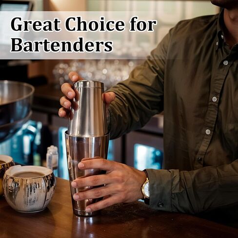Giantree 6 Pcs Cocktail Shakers, Professional Boston Bar Shaker Set, Stainless Steel Cocktail Shaker Set for Bartenders, Essential Bar Tools Shakers Bartending, 20 Oz, 24 oz in Saudi Arabia