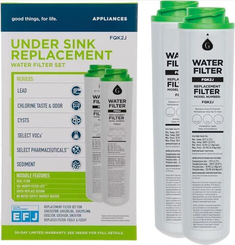GOTICAL | Under-Sink Water Filter Replacement | 2 Water Filters Light Gray | Dual Flow Replace Every 6 Months for Best Results | F Q K 2 J in Saudi Arabia