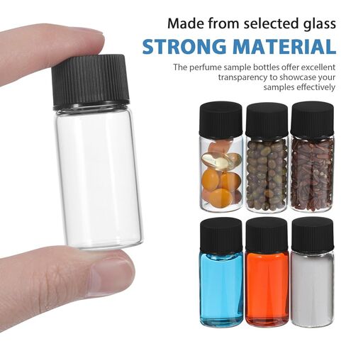 50pcs 10 مل قوارير زجاجية صافية مع أغطية المسمار: تسرب زجاجة عينة سائل صغير- عينة قوارير لمختبر الكيمياء DIY in Kuwait