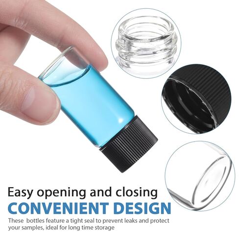 50pcs 10 مل قوارير زجاجية صافية مع أغطية المسمار: تسرب زجاجة عينة سائل صغير- عينة قوارير لمختبر الكيمياء DIY in Kuwait