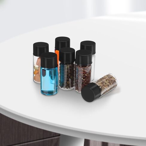 50pcs 10 مل قوارير زجاجية صافية مع أغطية المسمار: تسرب زجاجة عينة سائل صغير- عينة قوارير لمختبر الكيمياء DIY in Kuwait