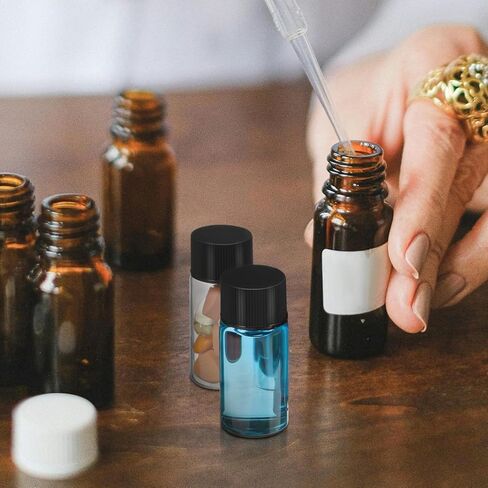 50pcs 10 مل قوارير زجاجية صافية مع أغطية المسمار: تسرب زجاجة عينة سائل صغير- عينة قوارير لمختبر الكيمياء DIY in Kuwait