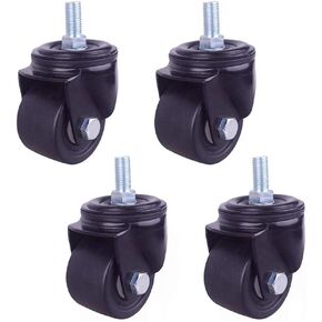 عجلات Castor الثقيلة-4pcs عجلات Devivel Devivel العجلات ، وأعلاق الأثاث الصناعي في النايلون ، والأسود ، مع ساق ملولبة M12x25mm ، محمل مزدوج ، مقاومة للارتداء ، وسعة 600 كيلوغرام ، للعربة in Kuwait