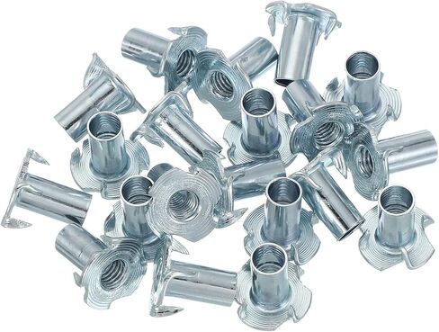 Patikil M6 T-nuts ، 20 pcs زنك مطلي الصلب 4 شركات الأعمى الجوز 18 مم الطول أربع فك تي الجهاز ملولبة الأجهزة لخزائن الأثاث الخشبية الصخور تسلق الصخور in Kuwait