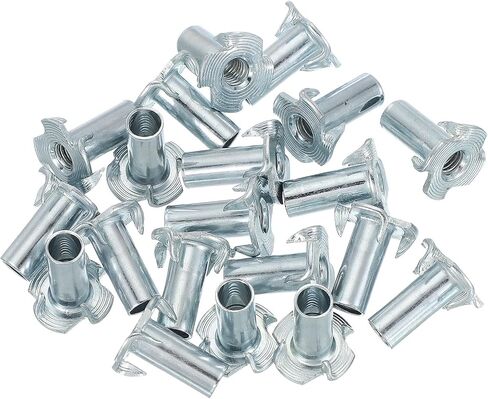 Patikil M6 T-nuts ، 20 pcs زنك مطلي الصلب 4 شركات الأعمى الجوز 18 مم الطول أربع فك تي الجهاز ملولبة الأجهزة لخزائن الأثاث الخشبية الصخور تسلق الصخور in Kuwait