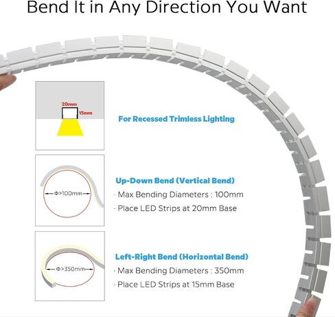 قناة LED Drywall القابلة للانحناء القابلة للانحناء 6 باك in Saudi Arabia