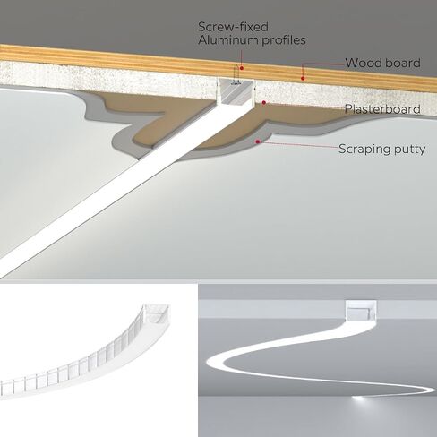 قناة LED Drywall القابلة للانحناء القابلة للانحناء 6 باك in Saudi Arabia