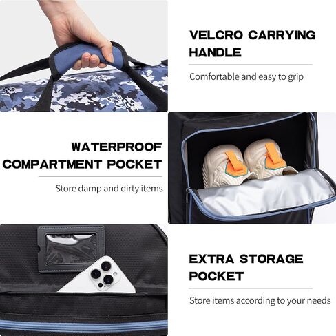 Golf Travel Bag for Airlines with Wheels, Shoes Compartment and Lockable Zipper, Soft-Sided Golf Club Travel Cover to Protect Culbs, Wear-Resistant Waterproof 900D Polyester Oxford in Saudi Arabia