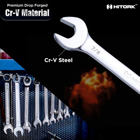 Hitork 32 قطعة مفصلية مجموعة Sae & Metric 20 قياسية و 12 Wrchenches CR-V الصلب 12 نقطة الانتهاء من 15 درجة مع صينية منظم مثالية لإصلاح السيارات والمنزل in Kuwait