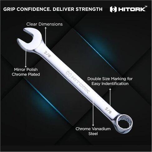 Hitork 32 قطعة مفصلية مجموعة Sae & Metric 20 قياسية و 12 Wrchenches CR-V الصلب 12 نقطة الانتهاء من 15 درجة مع صينية منظم مثالية لإصلاح السيارات والمنزل in Kuwait