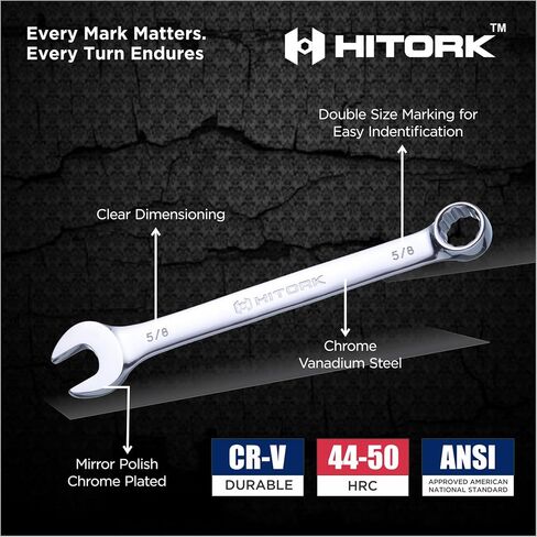 Hitork 32 قطعة مفصلية مجموعة Sae & Metric 20 قياسية و 12 Wrchenches CR-V الصلب 12 نقطة الانتهاء من 15 درجة مع صينية منظم مثالية لإصلاح السيارات والمنزل in Kuwait