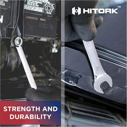 Hitork 32 قطعة مفصلية مجموعة Sae & Metric 20 قياسية و 12 Wrchenches CR-V الصلب 12 نقطة الانتهاء من 15 درجة مع صينية منظم مثالية لإصلاح السيارات والمنزل in Kuwait