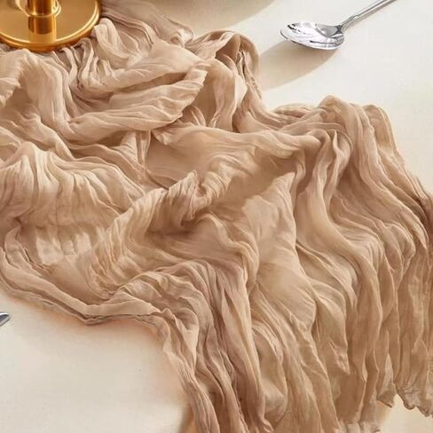 16 Pack Terracotta Cheesecloth Table Runner 20 x 120 inch Rustic Gauze Table Runner 10FT Sheer Boho Fabric Cheese Cloth Table Runner for Wedding Party Baby Bridal Shower in Saudi Arabia