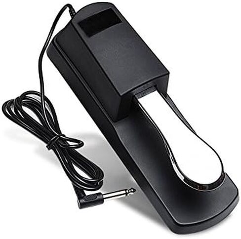 MaxLLTo Sustain Keyboard Pedal With Polarity Switch For Krog PA-1X PA-2X PA-3X PA-4X PA-50 PA-50SD PA-300 PA-500 PA-588 PA-600 PA600QT PA-700 PA-800 PA-900(Compatible With 61-keys, 76-keys), Silver in Saudi Arabia