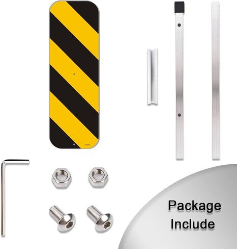 Object Marker Sign Black Yellow Vertical Panel 18" x 6" With 35" Long Metal Stakes for Traffic Road Warning Outdoor Barricade Construction Caution With Stand Aluminum Outdoor Use Yard Business in Kuwait