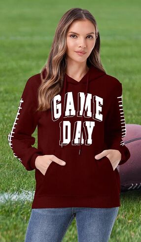 يوم لعبة Newwen Day Sweatshirt Women Football Dragle Drage Footbil in Kuwait