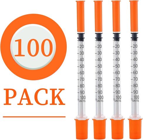 100pack 1ml محقنة مع إبرة 30g 1/2 "(13 مم) ، مستلزمات مختبر ملفوفة بشكل فردي (1cc 30g 1/2" -100pack) in Kuwait