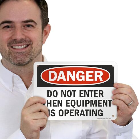 SmartSign "Danger - Do Not Enter When Equipment Is Operating" Sign | 7" x 10" Aluminum in Saudi Arabia