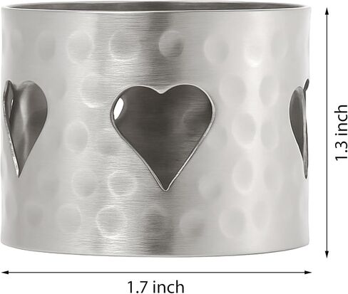 Napkin Rings Set of 6 for Dining Table | Star Cut Hammered Gold Finish Metal Napkin Holders for Festive, Wedding, Party & Home Decor (Pack of 6) Napkin_ringA_6S in Saudi Arabia