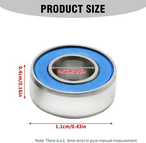 20Pcs RC Metal Ball Bearings with Rubber Ring Axle Bearing Set, SCX24 Rubber Sealed Bearings Set, 1/24 RC Crawler Car for Axial SCX24 Upgrades Parts in Saudi Arabia