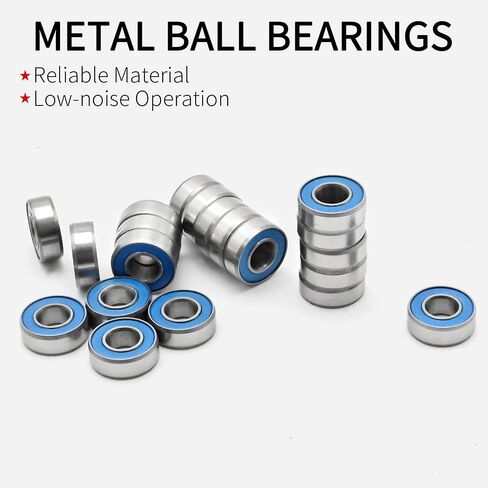 20Pcs RC Metal Ball Bearings with Rubber Ring Axle Bearing Set, SCX24 Rubber Sealed Bearings Set, 1/24 RC Crawler Car for Axial SCX24 Upgrades Parts in Saudi Arabia