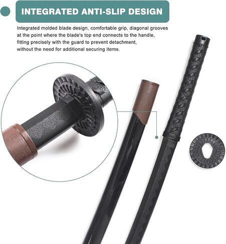 Samurai Katana Sword الياباني - شفرة تانغ كاملة من الصلب الكربوني الكامل مع حامل عرض ، سيف تقليدي IAIDO للديكور المنزلي والهدية in Kuwait