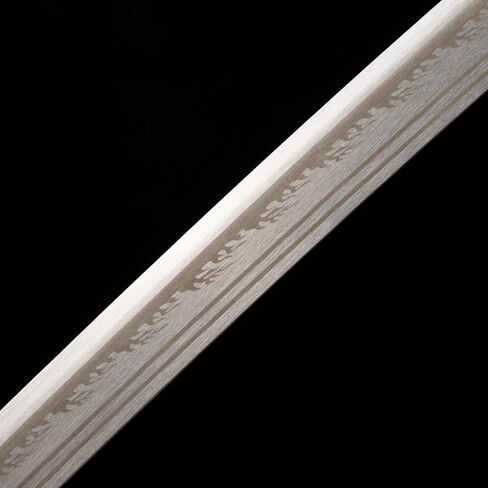 Samurai Katana Sword الياباني - شفرة تانغ كاملة من الصلب الكربوني الكامل مع حامل عرض ، سيف تقليدي IAIDO للديكور المنزلي والهدية in Kuwait