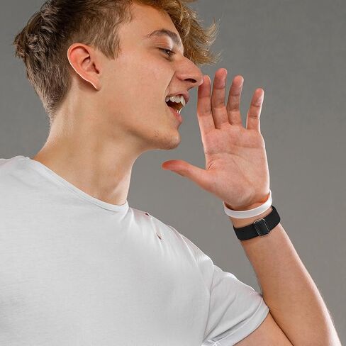 2 Pack Elastic Band Compatible with Garmin Venu 3S/Vivoactive 4S/Venu 2S/Vivomove 3S, 18mm Adjustable Nylon Sport Strap for Forerunner 265S/255S Men and Women in Kuwait