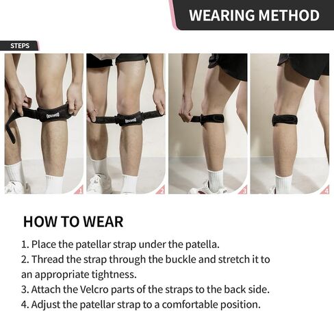 حزمة دعم الأوتار Gounod Patellar 2 ، حزام الركبة لتخفيف آلام الركبة ، فرقة الرضفة لكرة السلة ، ركبة اللاعبين ، التهاب الأوتار ، الجري ، المشي لمسافات طويلة ، كرة القدم ، Osgood Schlatter （Black） in Kuwait