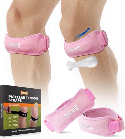 حزمة دعم الأوتار Gounod Patellar 2 ، حزام الركبة لتخفيف آلام الركبة ، فرقة الرضفة لكرة السلة ، ركبة اللاعبين ، التهاب الأوتار ، الجري ، المشي لمسافات طويلة ، كرة القدم ، Osgood Schlatter （Black） in Kuwait