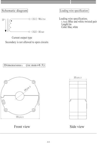 SCT018R المدخلات: 50A/80A/100A/150A/200A الإخراج: 5A دقة 3 محول مستشعر مستشعر الأساس المفتوح (100A-5A) in Saudi Arabia