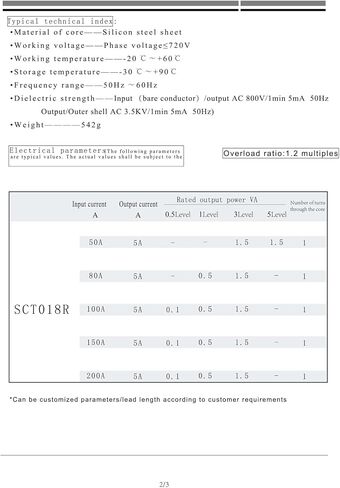 SCT018R المدخلات: 50A/80A/100A/150A/200A الإخراج: 5A دقة 3 محول مستشعر مستشعر الأساس المفتوح (100A-5A) in Saudi Arabia