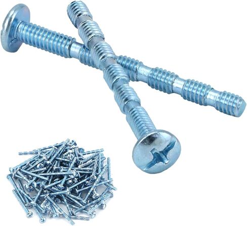 Qwork 100 pack truss head break بعيدا عن المسمار ، #8-32 الخيط ، طوله 1-3/4 بوصة ، فولاذ مطلي بالزنك ، مسامير آلة الطويلة الطويلة لأدراج الخزانة ومقابض الأبواب ومقابضها in Saudi Arabia