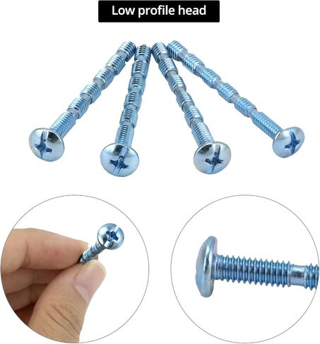Qwork 100 pack truss head break بعيدا عن المسمار ، #8-32 الخيط ، طوله 1-3/4 بوصة ، فولاذ مطلي بالزنك ، مسامير آلة الطويلة الطويلة لأدراج الخزانة ومقابض الأبواب ومقابضها in Saudi Arabia