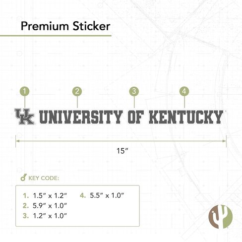 Desert Cactus University of Kentucky Sticker Wildcats UK Wildcats اسم شعار Vinyl Secal Laptop Botto Car Scrapbook (ملصق 15 بوصة) in Saudi Arabia