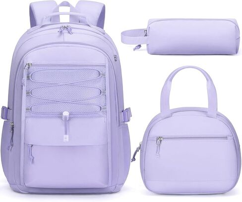 حقيبة الظهر Fimibuke Kids for Girls ، 3 PCS Proof Girls Backpack with Box Box & Pencil Case ، Lightweight Bookbag مجموعة حقيبة مدرسة Teen Girl Travel لطلاب المدارس الثانوية الابتدائية in Kuwait