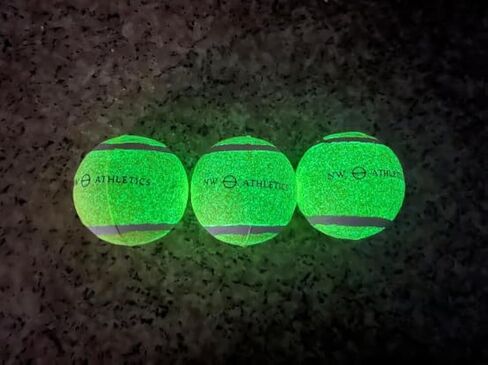 NW Athletics Glow in The Dark Tennis Ball Dog Toy, Medium Size, Light Up Tennis Ball for Dogs (3 Pack) in Kuwait