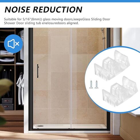 Shower Door Bumpers 2PCS Framed Sliding Shower Door Bottom Guide for All Kinds of Shower Glass Moving Doors,Clear Shower Doors Opaque Bumper Pads Replacement Parts Use with Sliding Tub Enclosure in Kuwait