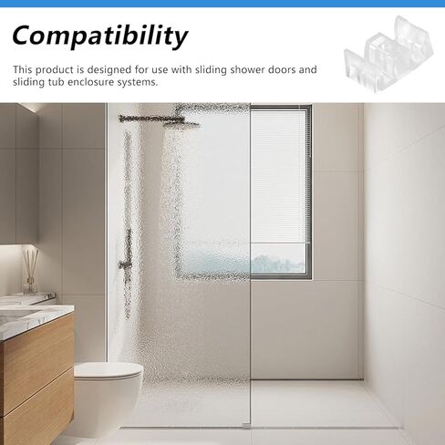 Shower Door Bumpers 2PCS Framed Sliding Shower Door Bottom Guide for All Kinds of Shower Glass Moving Doors,Clear Shower Doors Opaque Bumper Pads Replacement Parts Use with Sliding Tub Enclosure in Kuwait
