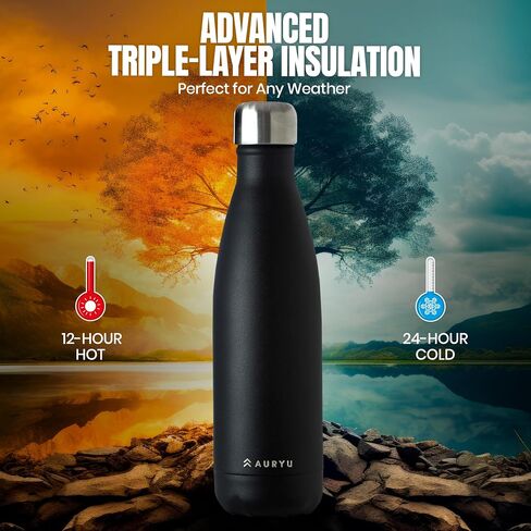 17oz Triple-Walled Insulated Stainless Steel Water Bottle, Keeps Drinks Cold for up to 24 Hours and Hot for up to 12 Hours, Leak Proof, Lavender in Saudi Arabia