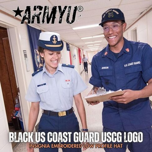 Armyu Black US Coast Coast Coast Logo Logo Baseball Cap Insignia مطرزة على قبعة منخفضة in Saudi Arabia