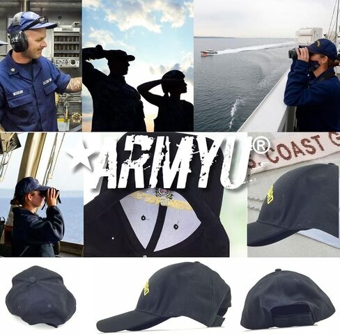 Armyu Black US Coast Coast Coast Logo Logo Baseball Cap Insignia مطرزة على قبعة منخفضة in Saudi Arabia