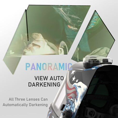 YESWELDER Panoramic Auto Darkening Welding Helmet with 6 Arc Sensors, 180° Large View with Side Lens(DIN5, Auto Dimming),1/1/1/1 True Color, Type-C Charging, Wide Shade for TIG MIG ARC Welder Hood in Saudi Arabia